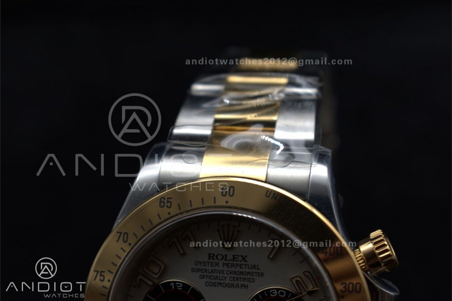 Daytona 116503 Clean 1:1 Best Edition White Dial Arabic Markers on SS/YG Bracelet SA4130 V2