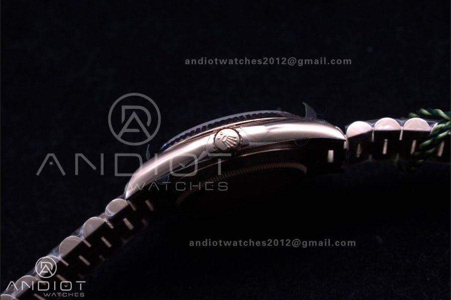 DayDate 40 RG GSF Gain Weight Brown Roman Dial on President Bracelet A2836