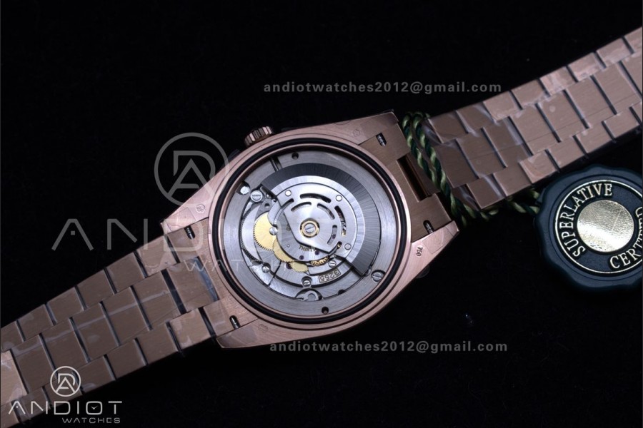 DayDate 40 RG GSF Gain Weight Brown Roman Dial on President Bracelet A2836