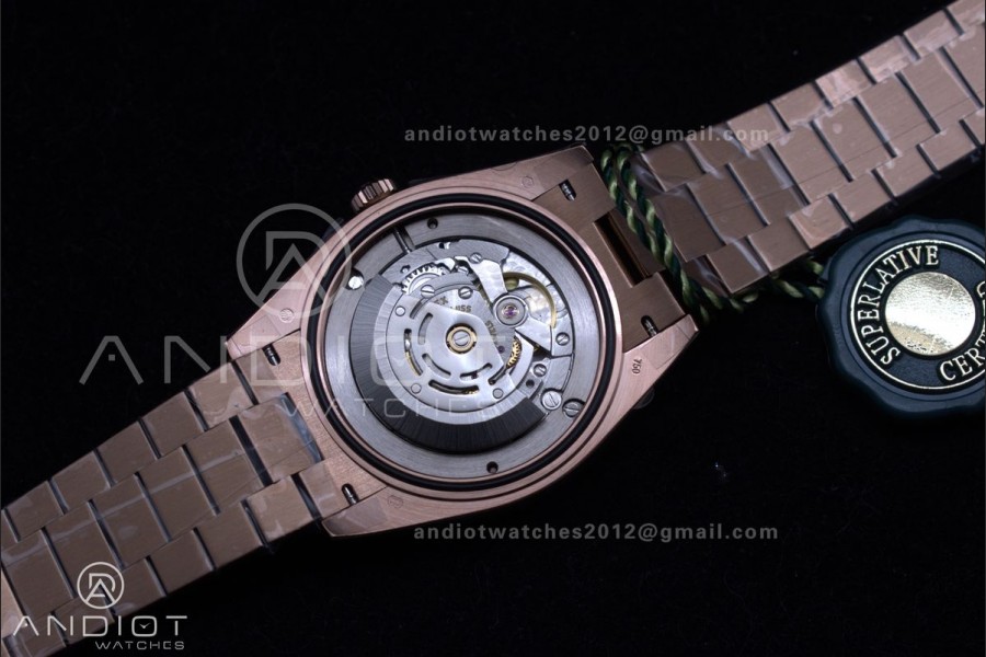 DayDate 40 RG GSF Gain Weight Brown Roman Dial on President Bracelet A2836