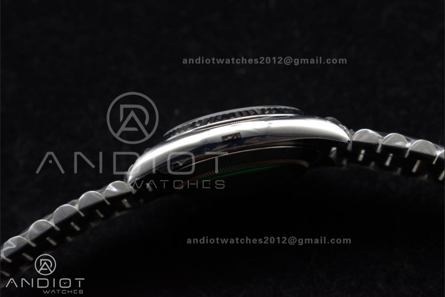 DayDate 40 SS GSF Gain Weight Green Roman Dial Bezel on President Bracelet A2836