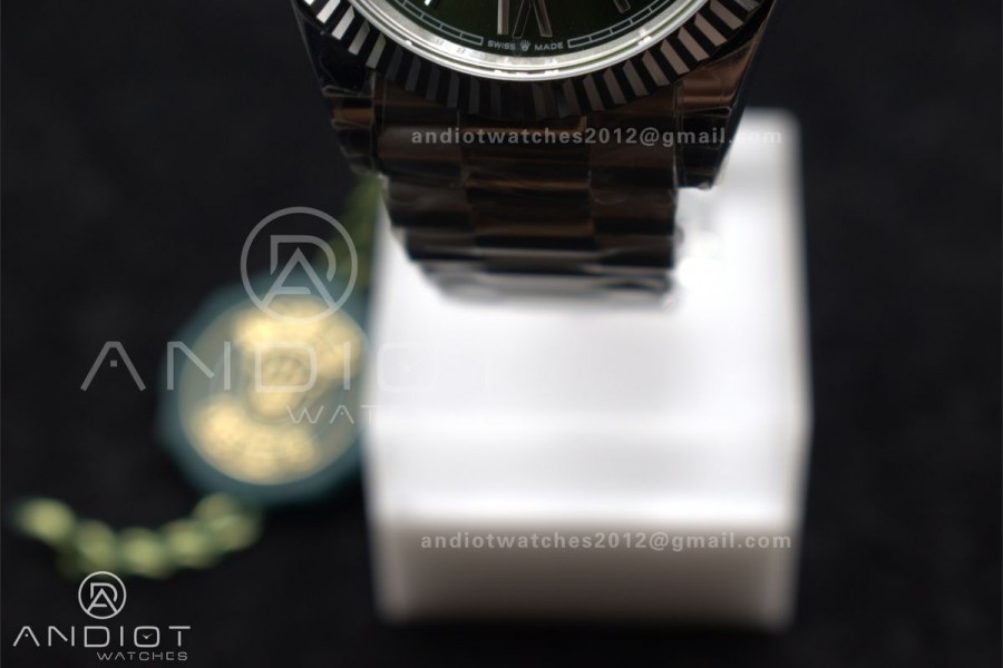 DayDate 40 SS GSF Gain Weight Green Roman Dial Bezel on President Bracelet A2836