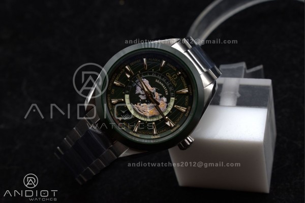 Aqua Terra GMT Worldtimer 43mm Green Ceramic VSF 1...