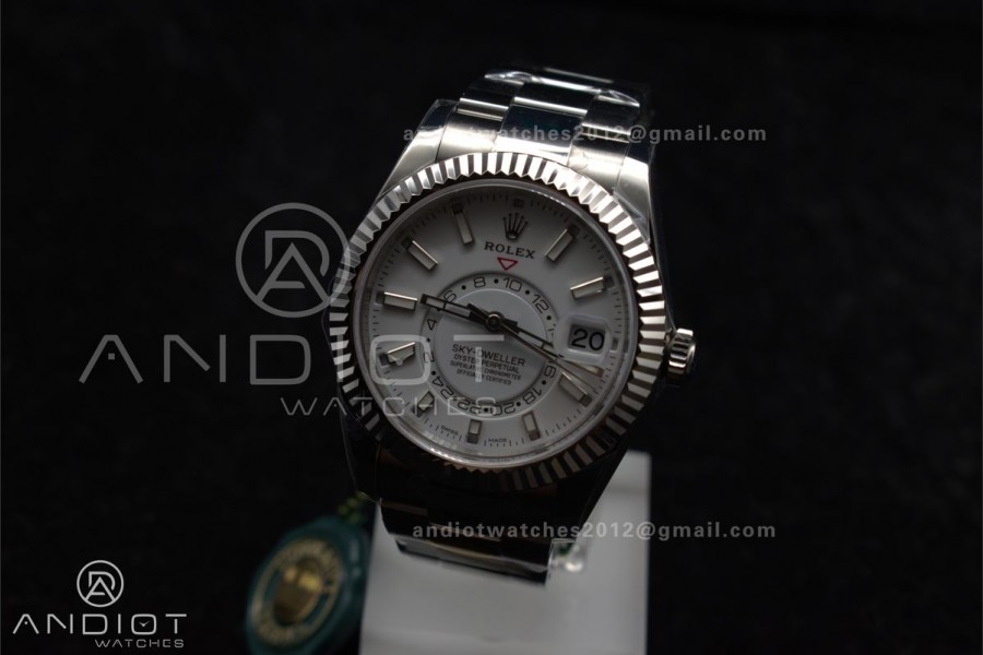 Sky-Dweller 326934 904L SS ZF 1:1 Best Edition White Dial on SS Bracelet A2824
