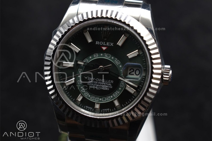 Sky-Dweller 326934 904L SS ZF 1:1 Best Edition Green Dial on SS Bracelet A2824
