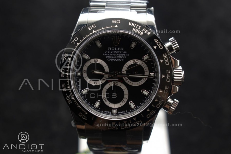Daytona 116500 ZF 1:1 Best Edition 904L SS Case and Bracelet Black Dial SH4130