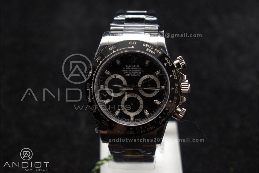 Daytona 116500 ZF 1:1 Best Edition 904L SS Case and Bracelet Black Dial SH4130