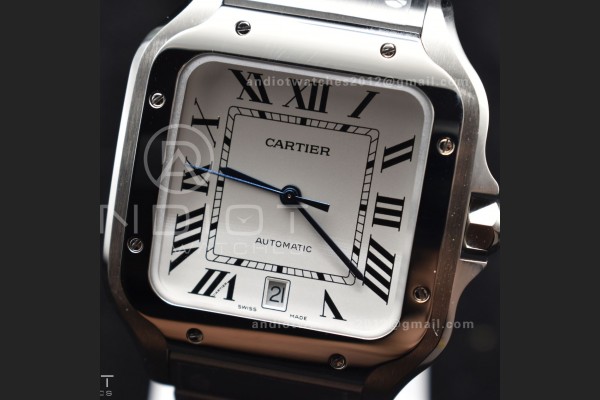 Santos de Cartier 40mm SS 2018 BVF 1:1 Best Edition White Dial on SS SmartLinks Bracelet MIYOTA 9015 V2