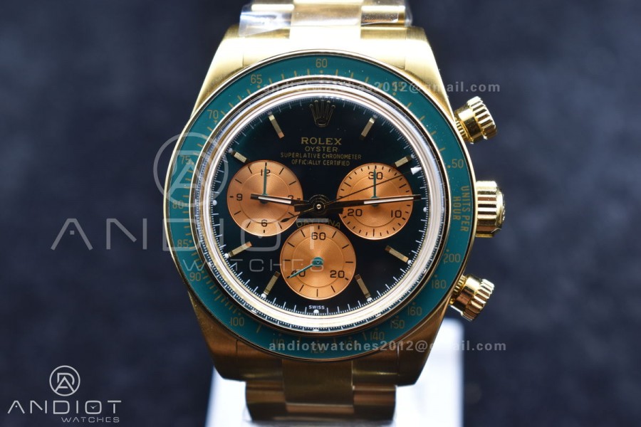 Daytona YG ADGF Best Edition Green/YG Dial on YG Bracelet A7750