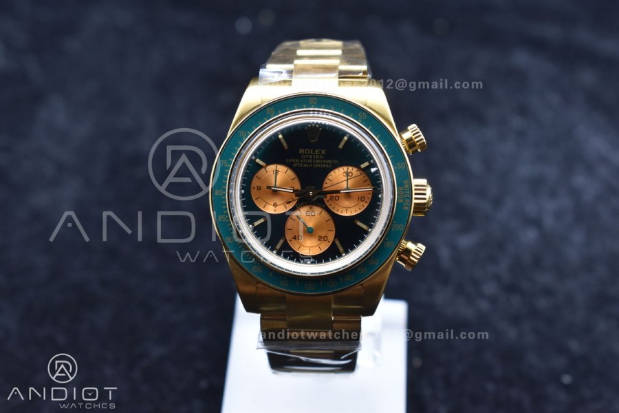 Daytona YG ADGF Best Edition Green/YG Dial on YG Bracelet A7750
