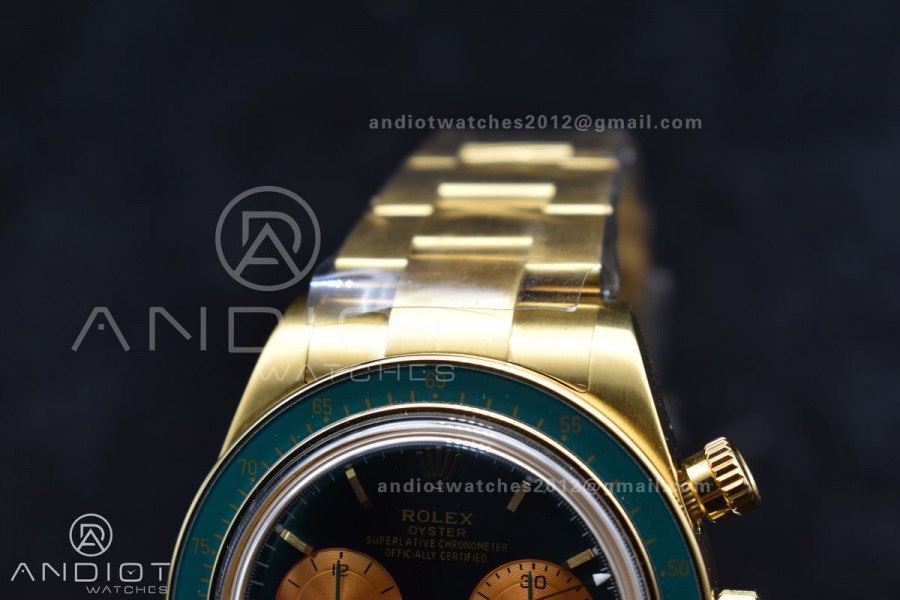 Daytona YG ADGF Best Edition Green/YG Dial on YG Bracelet A7750