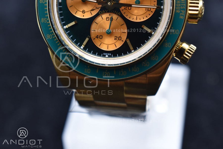 Daytona YG ADGF Best Edition Green/YG Dial on YG Bracelet A7750