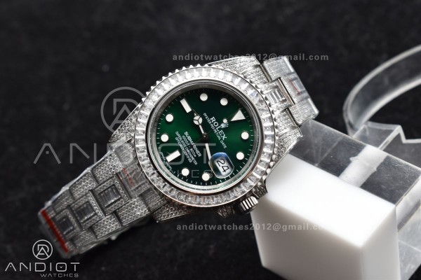 Submariner 40mm Full Diamonds SS AMGF Best Edition...