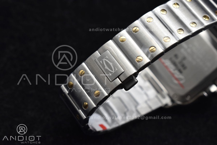 Santos de Cartier 35mm SS/YG BVF 1:1 Best Edition White Dial on SS/YG SmartLinks Bracelet MIYOTA 9015 V2