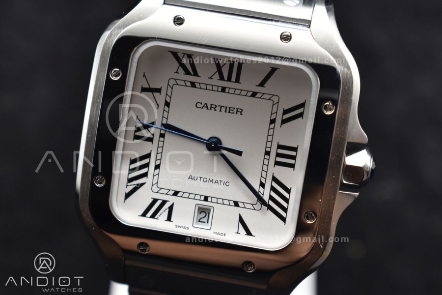 Santos de Cartier 40mm SS 2018 BVF 1:1 Best Edition White Dial on SS SmartLinks Bracelet MIYOTA 9015 V2