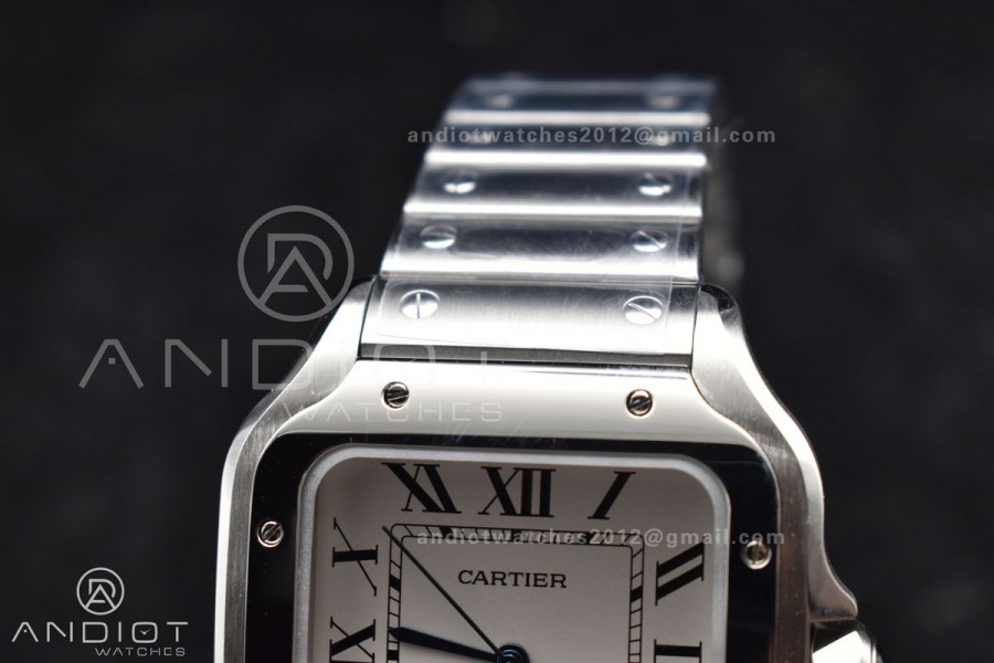 Santos de Cartier 40mm SS 2018 BVF 1:1 Best Edition White Dial on SS SmartLinks Bracelet MIYOTA 9015 V2