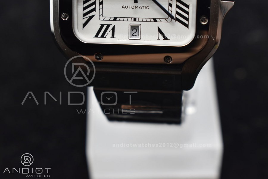 Santos de Cartier 40mm SS 2018 BVF 1:1 Best Edition White Dial on SS SmartLinks Bracelet MIYOTA 9015 V2