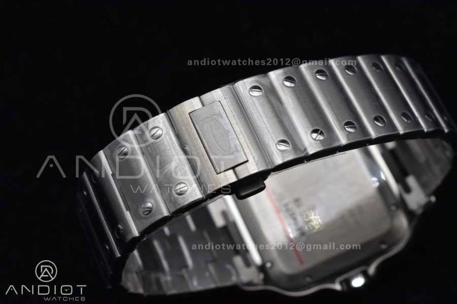 Santos de Cartier 40mm BVF 1:1 Best Edition Green Dial on SS SmartLinks Bracelet MIYOTA 9015