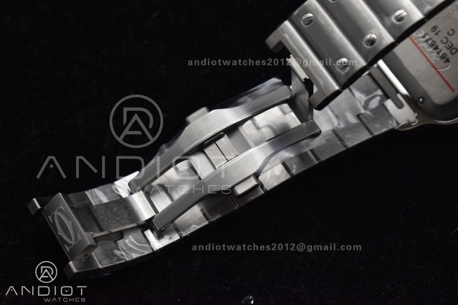 Santos de Cartier 40mm BVF 1:1 Best Edition Green Dial on SS SmartLinks Bracelet MIYOTA 9015