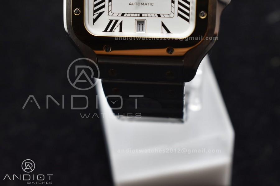 Santos de Cartier 40mm SS/YG BVF 1:1 Best Edition White Dial on SS/YG SmartLinks Bracelet MIYOTA 9015 V2