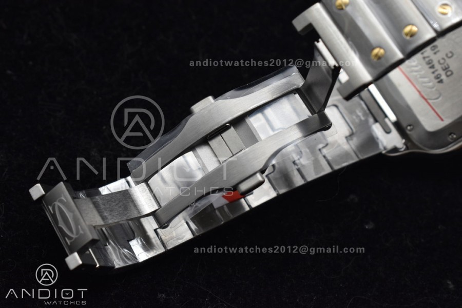 Santos de Cartier 40mm SS/YG BVF 1:1 Best Edition White Dial on SS/YG SmartLinks Bracelet MIYOTA 9015 V2