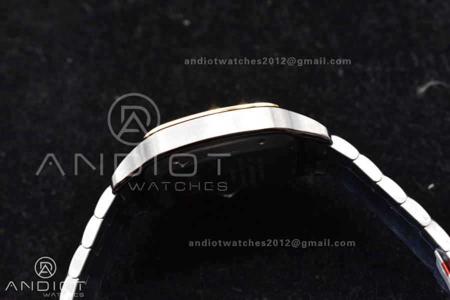 Santos de Cartier 40mm SS/YG BVF 1:1 Best Edition White Dial on SS/YG SmartLinks Bracelet MIYOTA 9015 V2