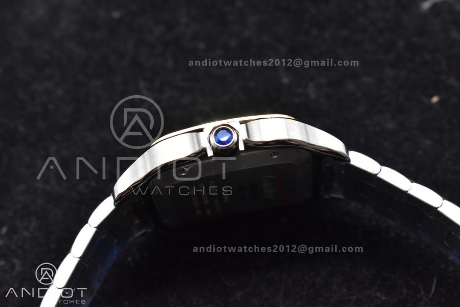 Santos de Cartier 40mm SS/YG BVF 1:1 Best Edition White Dial on SS/YG SmartLinks Bracelet MIYOTA 9015 V2