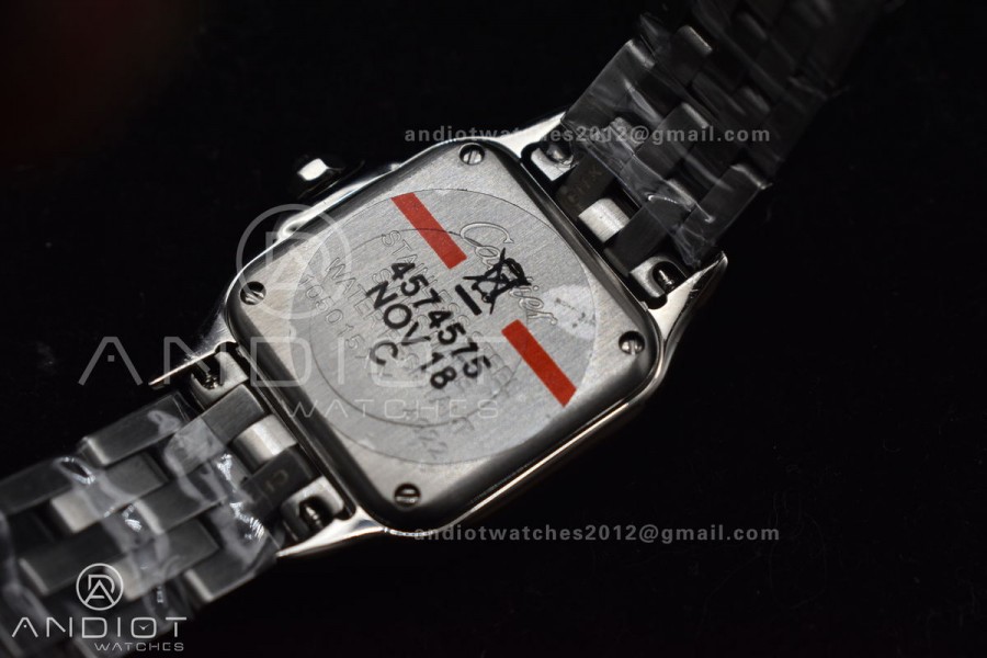 Panthère 22mm BVF 1:1 Best Edition SS White Dial Diamonds Bezel on SS Bracelet Ronda Quartz