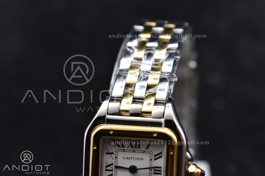 Panthère 22mm BVF 1:1 Best Edition SS/YG White Dial on SS/YG Bracelet Ronda Quartz