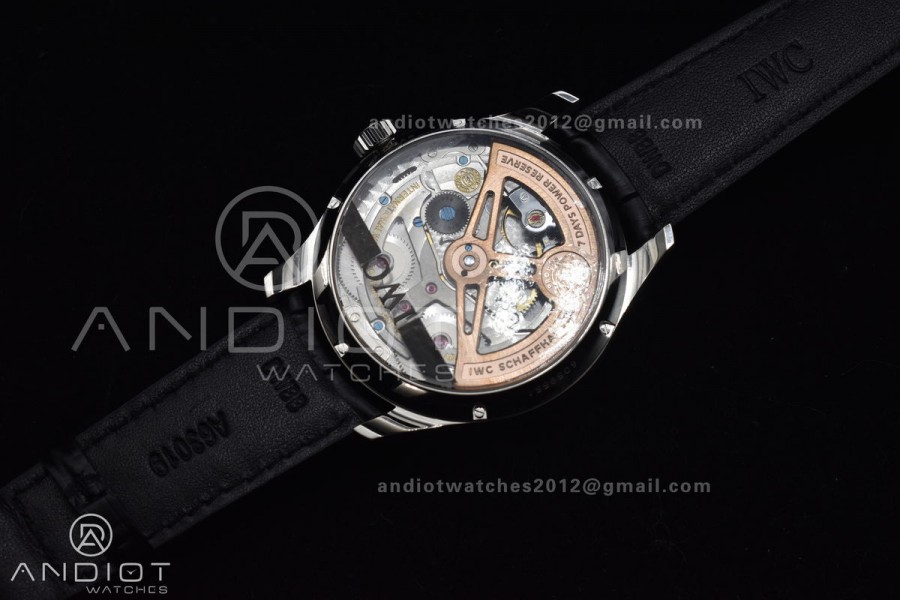 Portugieser Perpetual Calendar SS 5033 APSF 1:1 Best Edition Blue Dial on Black Leather Strap A52610 Clone