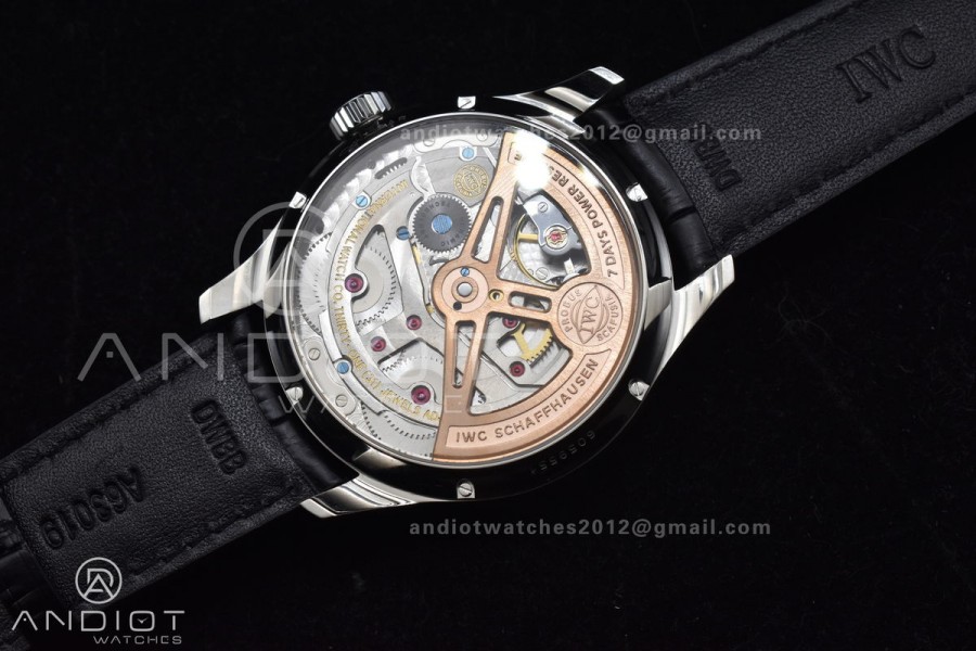 Portugieser Perpetual Calendar SS 5033 APSF 1:1 Best Edition Blue Dial on Black Leather Strap A52610 Clone
