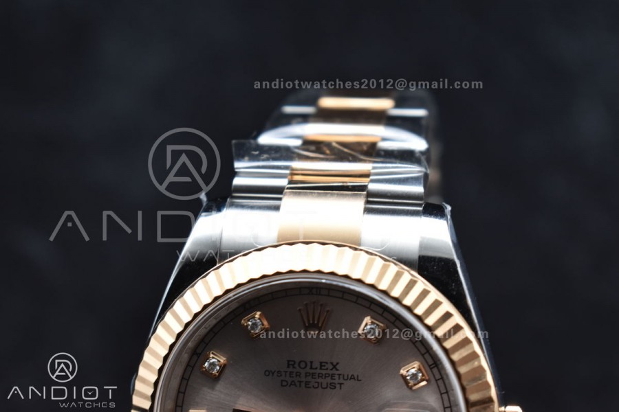 DateJust 41 126331 Clean 1:1 Best Edition 904L Steel RG Diamonds Dial on SS/RG Jubilee Bracelet VR3235