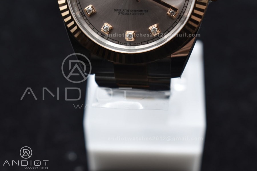 DateJust 41 126331 Clean 1:1 Best Edition 904L Steel RG Diamonds Dial on SS/RG Jubilee Bracelet VR3235