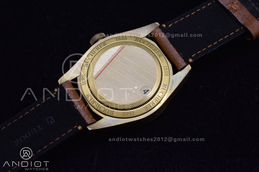 Heritage Black Bay Bronze Blue XF 1:1 Best Edition on Aged Brown Leather Strap A2824 V3 (Free Nato Strap)