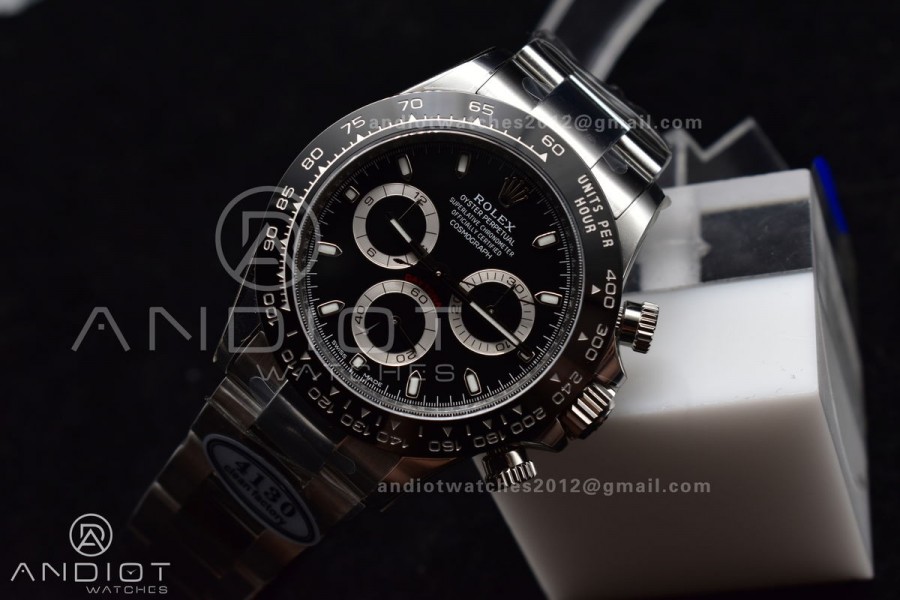 Daytona 116500 Clean V3 904L SS Case And Bracelet Black Dial 4130