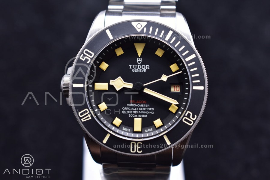 Pelagos Titanium LHD XF 1:1 Best Edition Black Dial on Titanium Bracelet A2824