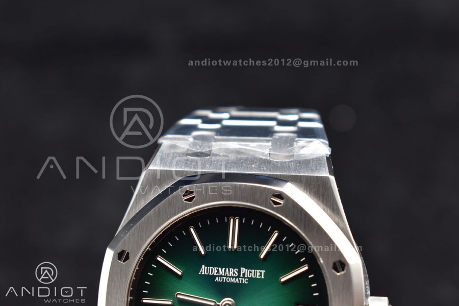 Royal Oak 39mm 16202 "50th Anniversary" SS ZF 1:1 Best Edition Green Textured Dial On SS Bracelet A7121