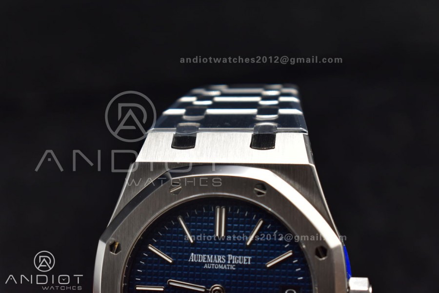 Royal Oak 39mm 16202 "50th Anniversary" SS ZF 1:1 Best Edition Blue Textured Dial on SS Bracelet A7121