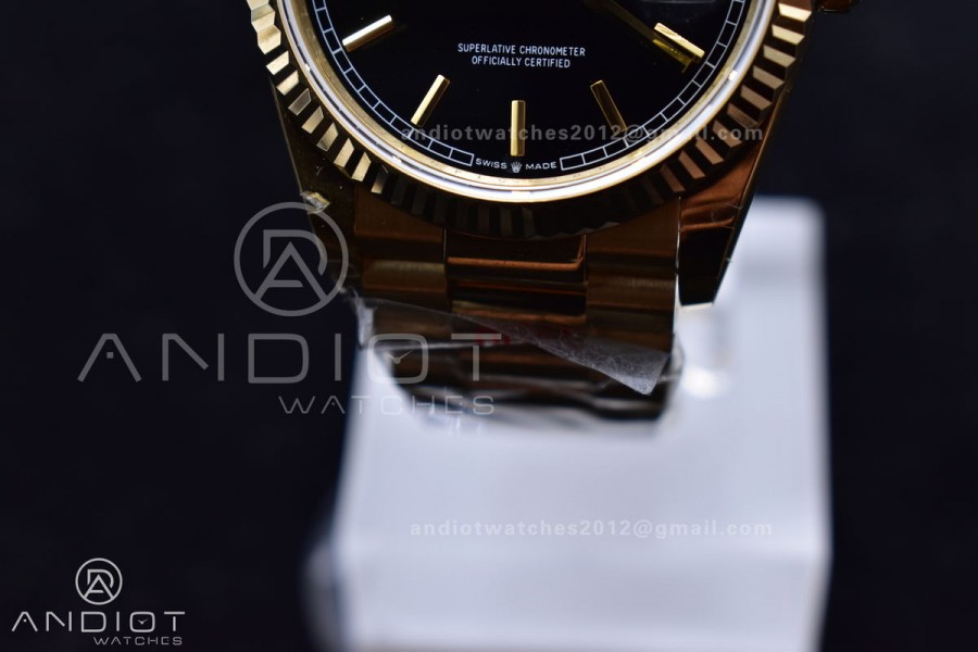 DayDate 36 YG GMF Black Dial Best Version On President Bracelet A2836 V2