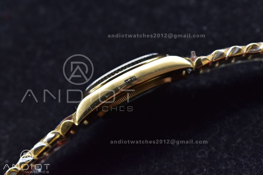 DayDate 36 YG GMF Black Dial Best Version On President Bracelet A2836 V2