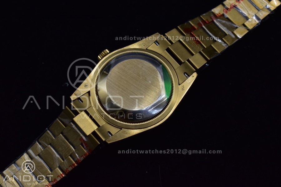 DayDate 36 YG GMF Black Dial Best Version On President Bracelet A2836 V2
