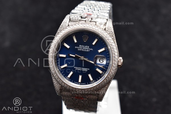 JDF 41mm Best Version Diamond DateJust Blue Stick ...