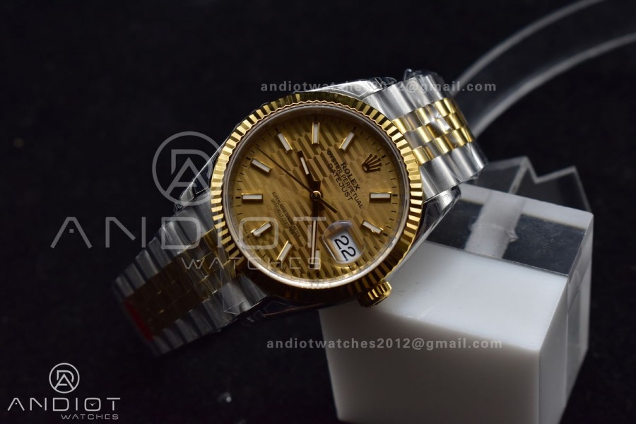 DateJust 36 SS/YG 126231 VSF 1:1 Best Edition 904L Steel Gold Textured Dial on Jubilee Bracelet VS3235