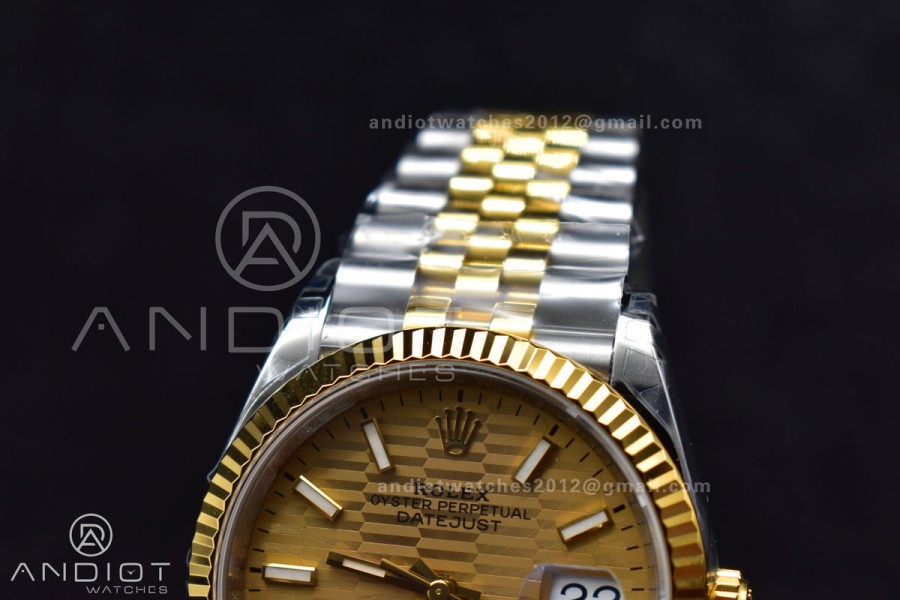 DateJust 36 SS/YG 126231 VSF 1:1 Best Edition 904L Steel Gold Textured Dial on Jubilee Bracelet VS3235