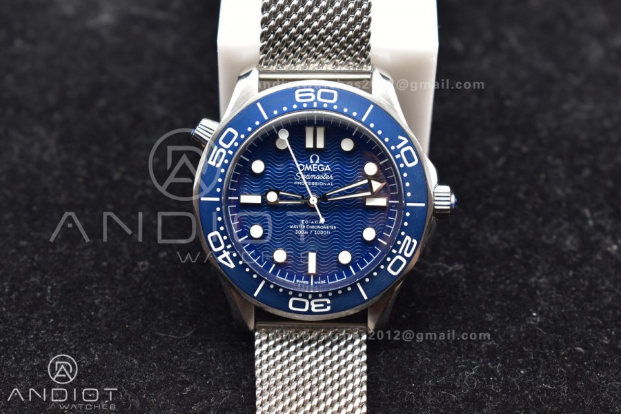 Seamaster 300M 42mm James Bond 60th anniversary VSF Best Edition on Mesh Bracelet A8806