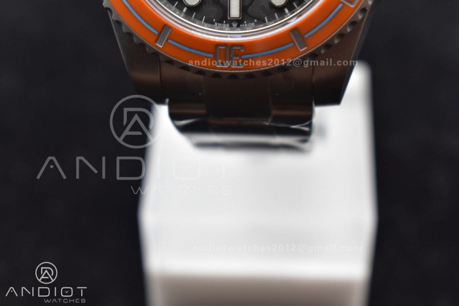 Submariner DIW Sandblasted VSF 1:1 Best Edition Orange Ceramic Bezel Orange/Black Dial on SS Bracelet VS3135