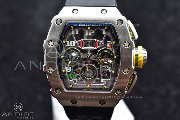RM011 SS Chrono KVF 1:1 Best Edition Crystal Dial ...