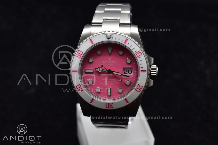 Submariner DIW Sandblasted VSF 1:1 Best Edition Pink Dial On SS Bracelet VS3135