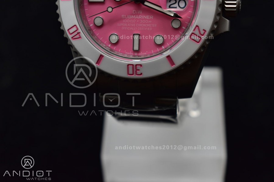 Submariner DIW Sandblasted VSF 1:1 Best Edition Pink Dial On SS Bracelet VS3135