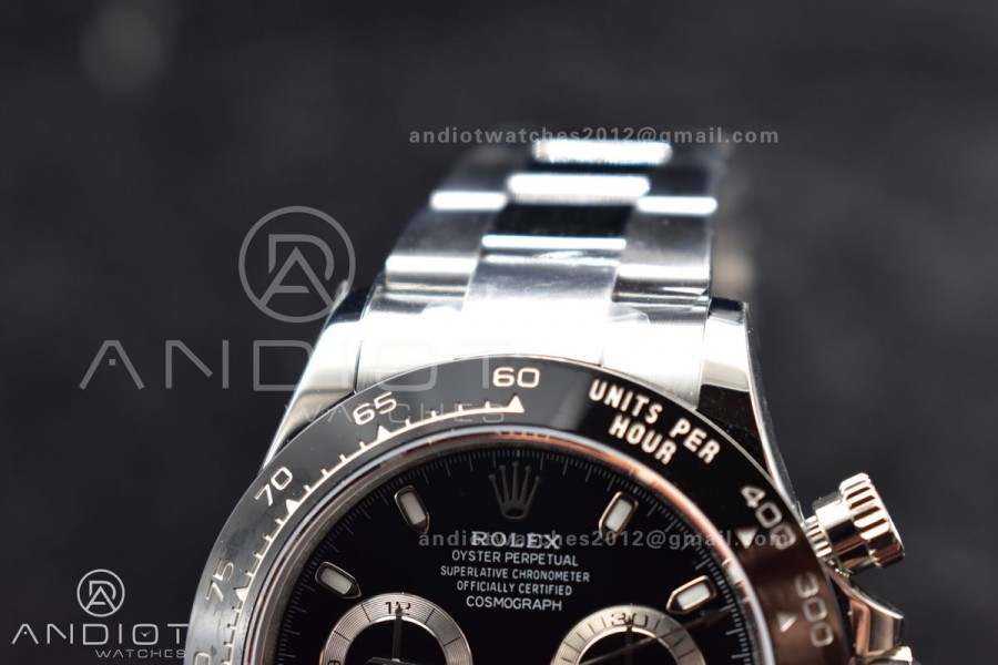 Daytona 116500 APSF 1:1 Best Edition 904L SS Case and Bracelet Black Dial SH4130